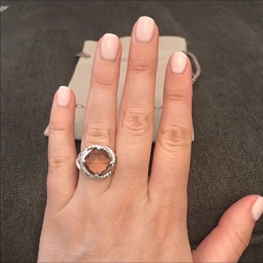 David Yurman Infinity Morganite Ring Sz 6.5